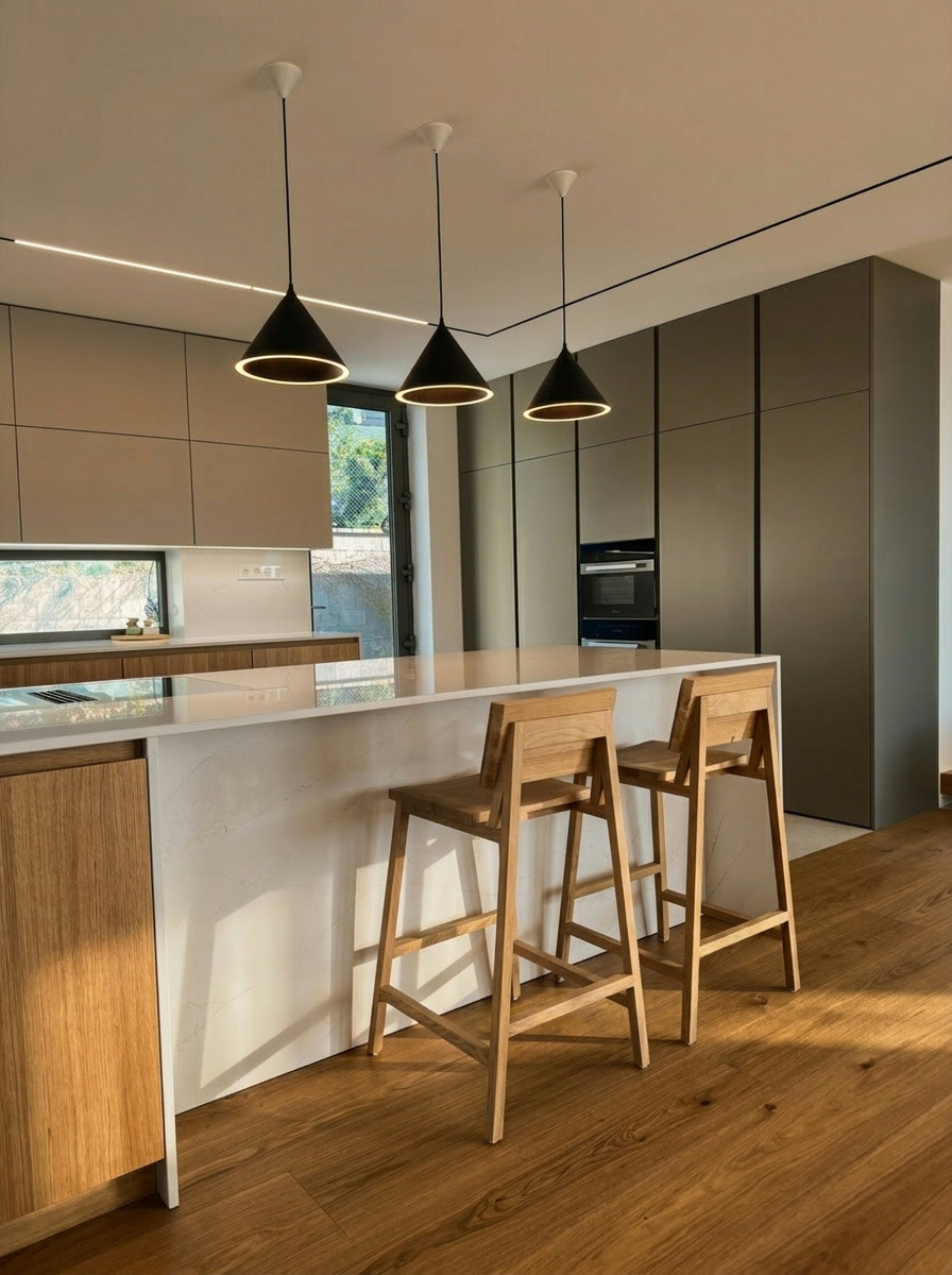 Kuchynský ostrov s barovým sedením z dielne Šimurda Studio